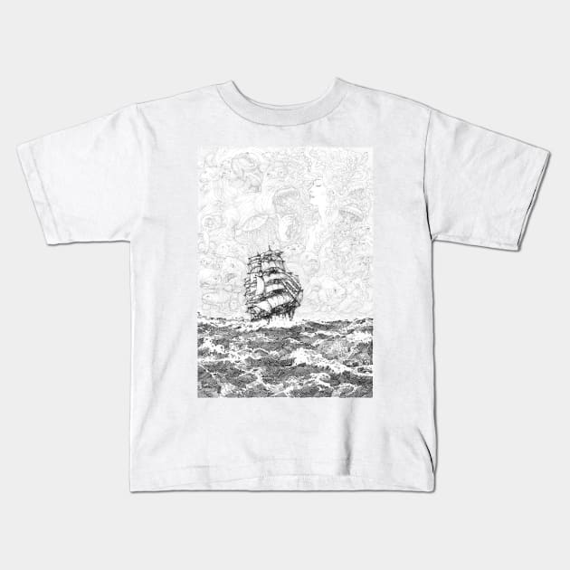 Call of the sea Kids T-Shirt by maxwellillustration